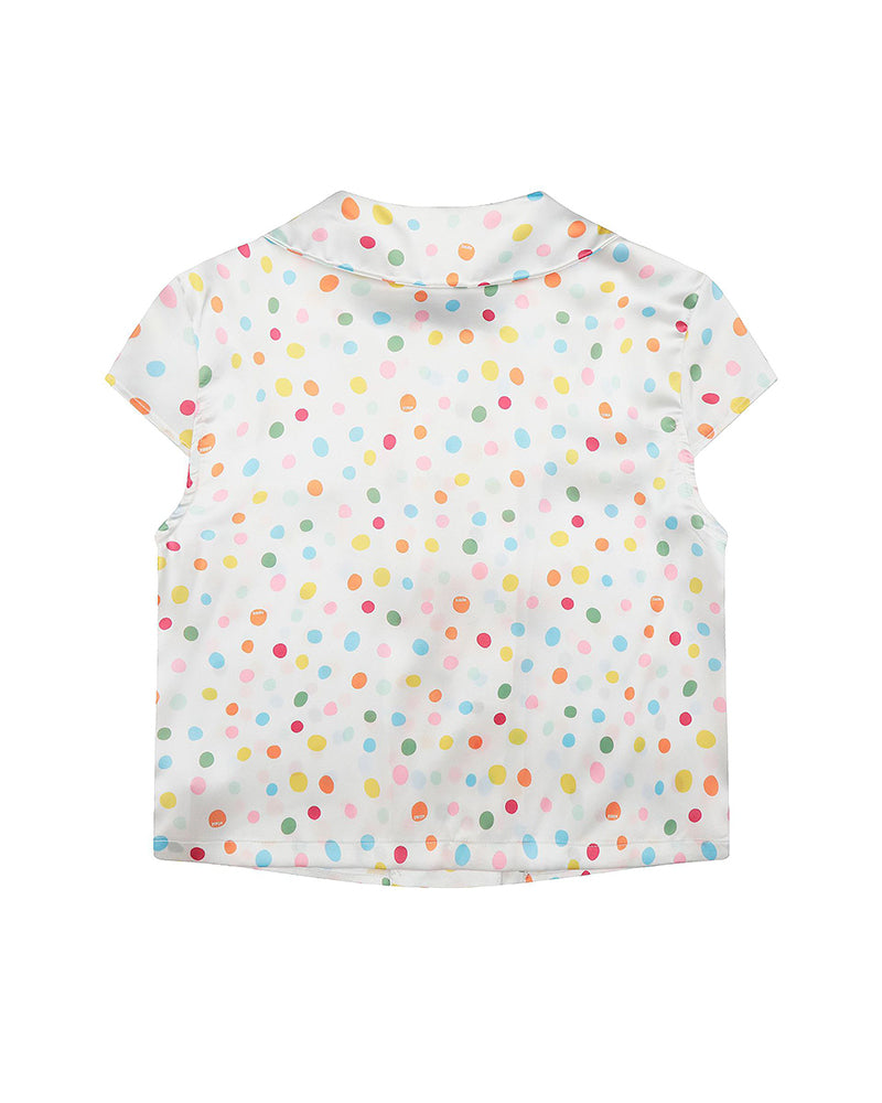 Polka Dot Peter Pan Collar Blouse