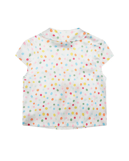 Polka Dot Peter Pan Collar Blouse