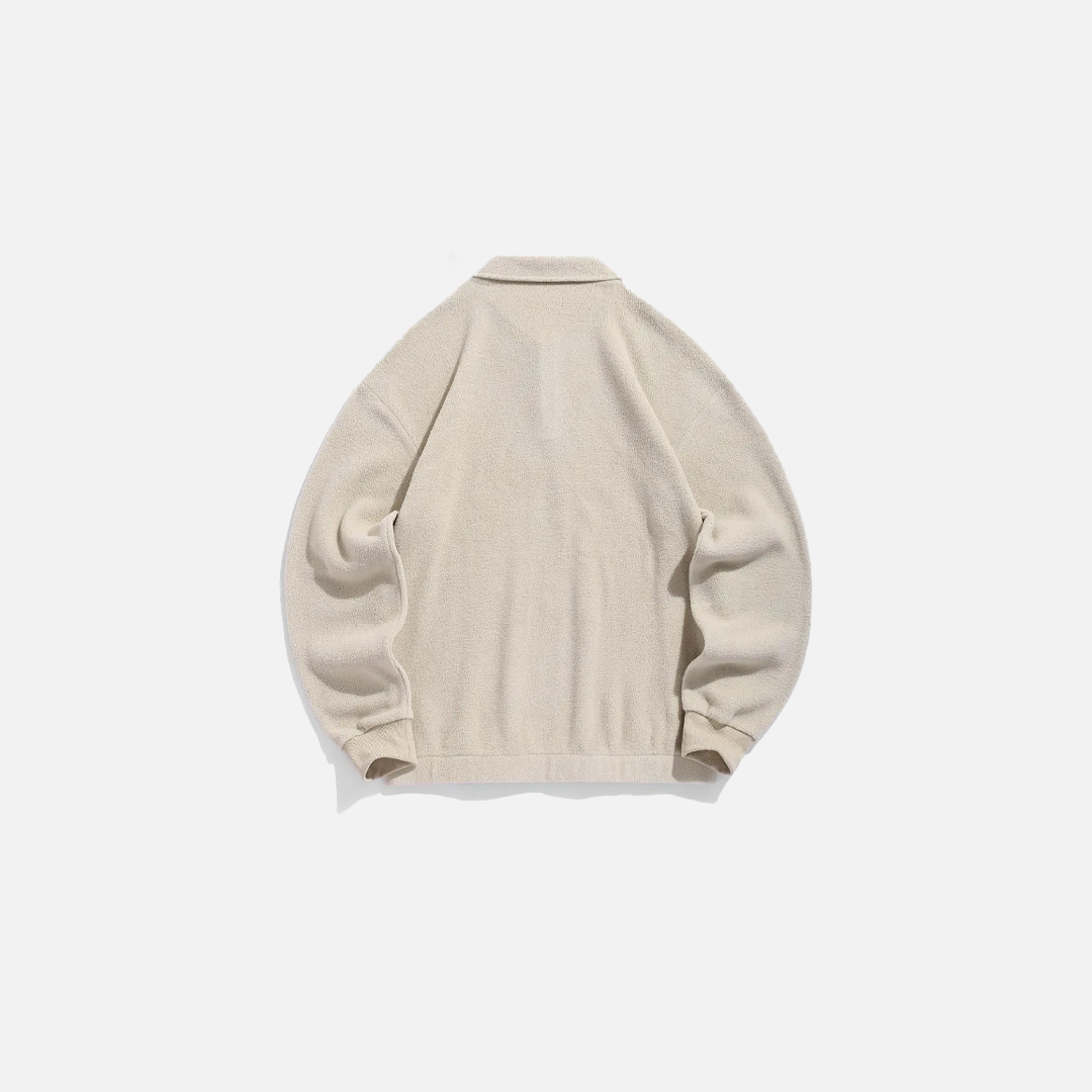 Colorblock Geometric Print Quarter Zip Sweatshirt