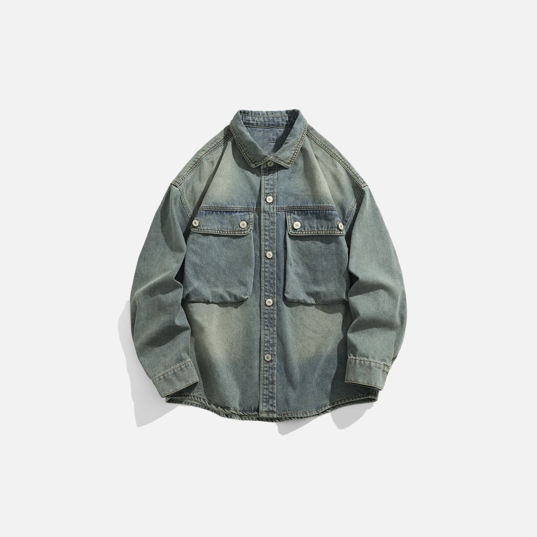Snowflakes Heavyweight Denim Cargo Jacket