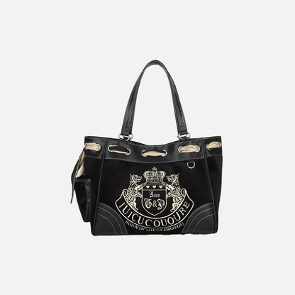 Front view of the black Boho Chic Shoulder Bag