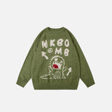 Funny Dinosaur Embroidery Sweater