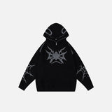 Y2K Spider Embroidery Zip-Up Hoodie