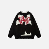 Letter Ripped Loose Sweater