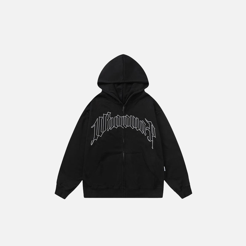 Retro Cross Letter Print Hoodie