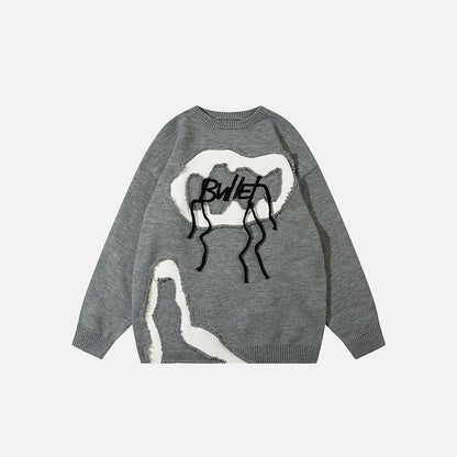 "Bullet" Letter Loose Sweater
