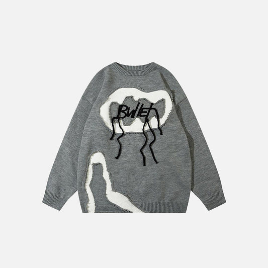 "Bullet" Letter Loose Sweater