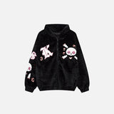 Doll Graphic Fuzzy Oversized Hoodie