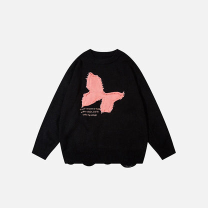 Butterfly Embroidery Loose Sweater