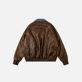 PU Faux Retro Leather Jacket