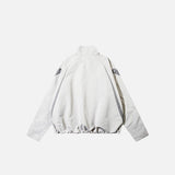 Retro Patchwork Zip-up Windbreaker Jacket