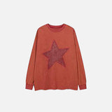 Star Embroidery Loose Sweatshirt