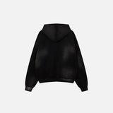 Solid Color Washed Zip-up Hoodie