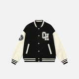 Retro Letter Printed Varsity Jacket