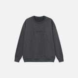 Front view of the dark gray Modern Classic Sweatshirt in a gray background