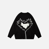 Fiery Heart Loose Knitted Sweater