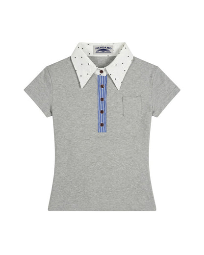 Contrast Collar Fitted Polo Tee