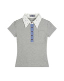 Contrast Collar Fitted Polo Tee