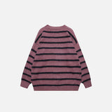 Stripped Solid Color Knitted Sweater