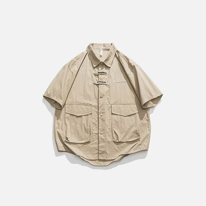 Front Pocket Oversized Cargo Shirt
