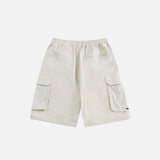Polyester Mid-waist Solid Shorts