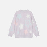 Y2K Knitted Fluffy Star Sweater