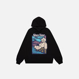 Cartoon Worn Bear Oversized Hoodie