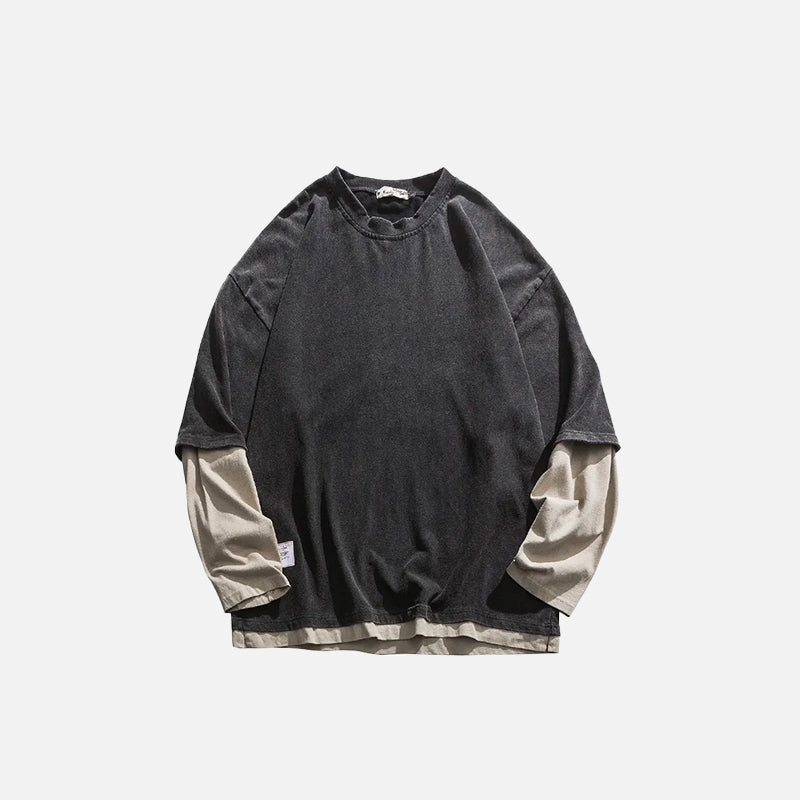 Loose Double-sleeved T-shirt