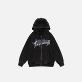 Vintage Devil Horns Zip-up Hoodie