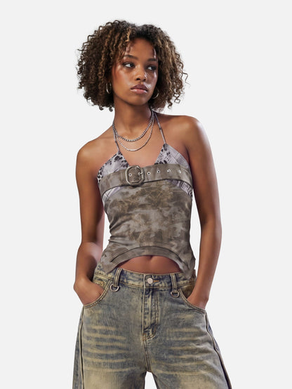 Belted Halter Top