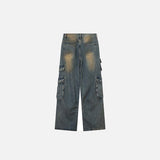 Wide-leg Multi Pocket Cargo Jeans