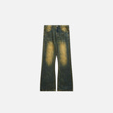 Vintage Washed Flare Denim Pants