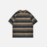 Breathable Striped Short Sleeve T-Shirt