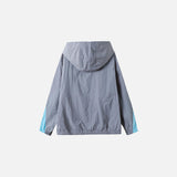 Back view of the gray Windbreaker Reflective Jacket in a gray background