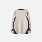 Splicing Color O-neck Sweater