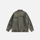Washed Distressed Denim Jacket