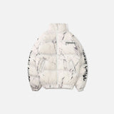 Front view of the beige Urban Chaos Teddy Jacket in a gray background
