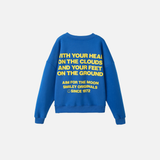 Blue Letter Fleece Oversize Sweatshirt