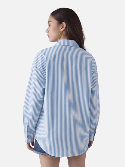 Necktie Graphic Stripe Long Sleeve Shirt