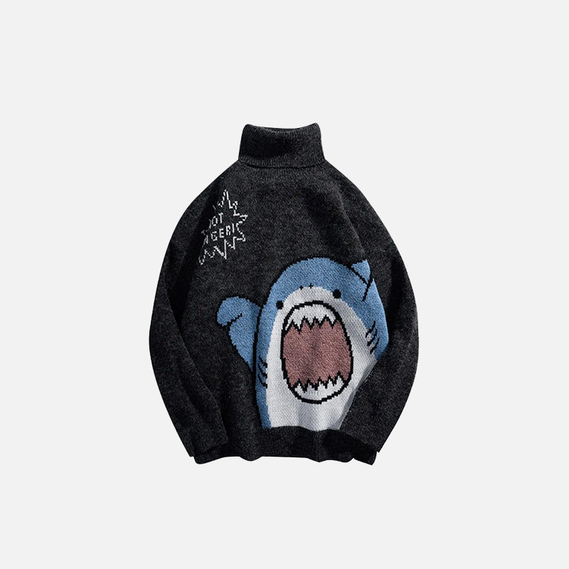 Oversized Scary Shark Knitted Sweater