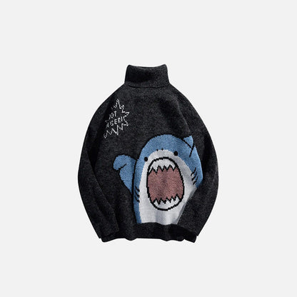 Oversized Scary Shark Knitted Sweater