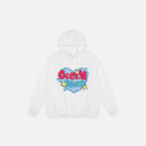 Embroidered Heart Fleece Hoodie