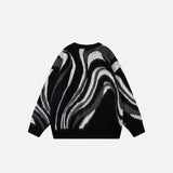Loose Contrast Print Sweater