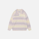 Buttons Gradient Stitches Sweater