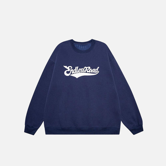 "Endless Road" Letter Print Sweatshirt
