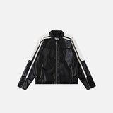 Women's Leather Crop Racing Jacket