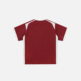 Back view of the red Y2K Loose Graphic T-shirt in a gray background 