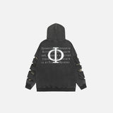 Ripped Sleeves Washed Hoodie