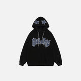 Retro Embroidery Denim Star Hoodie