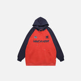 Loose Color Contrast Hoodie